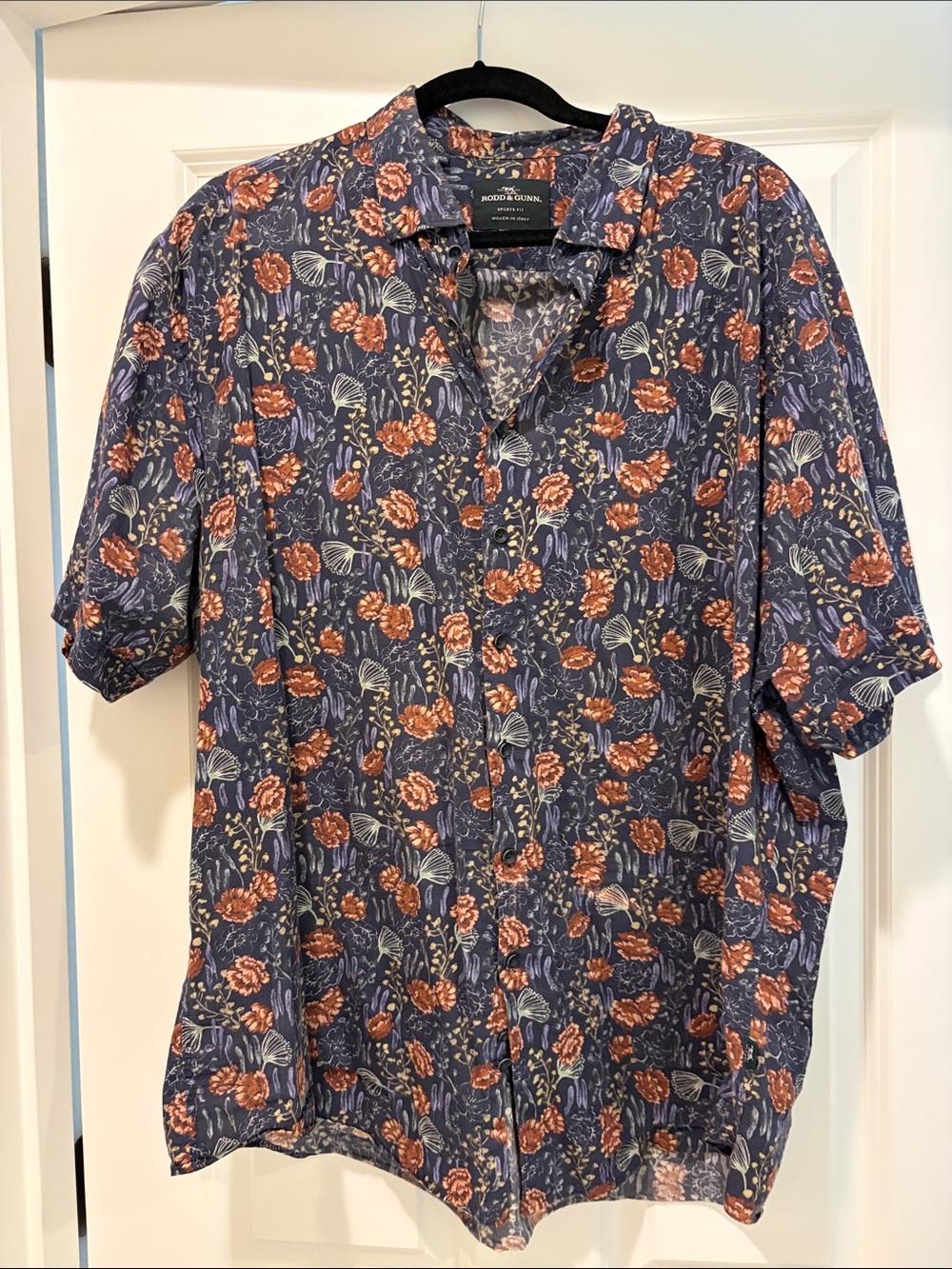 Rodd & Gunn Navy Short-Sleeve Floral Button-Down Shirt